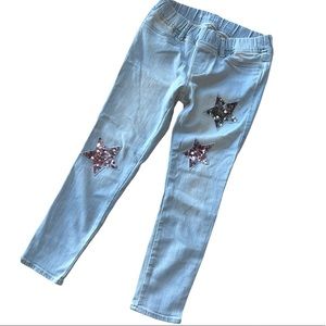 Gap light wash jeans with sequined stars size 8